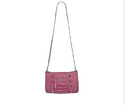 B Makowsky Glove Leather East West Zip Top Crossbody Bag