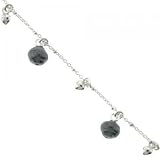 Solid Silver Heart Bracelet Freshwater Cultured Pearl