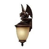 1 light outdoor in oil rubbed bronze, cognac antiqued glass