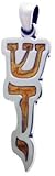 Shaddai Jewish Silver Tone Pewter Pendant Necklace