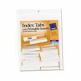 Avery 16230 - Self-Adhesive Tabs with Printable Inserts, 1 1/2 Inch, Clear Tab, White 25/Pack-AVE16230