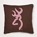 Buckmark Square Logo Pillow Color: Brown