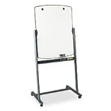 Mobile Reversible Easel with 2-Sided Total Erase Marker Board, 30x41, Graphite QRT301TE