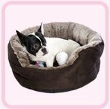 Puppy Luck BHO22M Chocolate Brown Pet Bed w/Fur 21x10in Ht