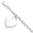 Sterling Silver Heart Charm Childs Bracelet - 6 inch