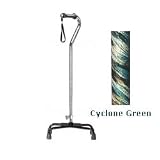 Drive Medical Aluminum Cane With Offset Handle Foam Rubber Grip Cyclone Green - 6 ea