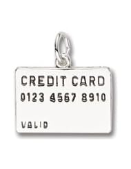 Rembrandt Charms, Credit Card Charm in Solid Sterling Silver or Gold, Engravable