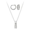 Schmuckset: Eleganter Ketten-Anh�nger und Ohrringe mit Zirkonia Diamanten, Sterling Silber
