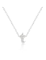 Alexander James White Gold Rhodium Plated Micro Pave Cubic Zirconia T Initial Pendant with Lobster Clasp set in Silvertone All pendants come with 16 Inch chain.