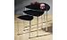 3PC TRIANGULAR NEST OF TABLES BLACK GLASS TOPS W/CHRM LEGS