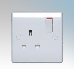BG Electrical 821DP Nexus White 1 Gang Single Pole Switched Socket 13A by B G Electrical