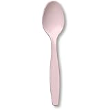 Creative Converting Touch of Color Premium 24 Count Plastic Spoons, Classic Pink