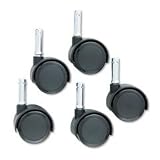 Duet Caster, 2 Diameter Dual Wheels, K Stem, Soft Tread, Matte Black, 5/Set MAS64526
