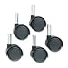 Office Products : Duet Caster, 2" Diameter Dual Wheels, K Stem, Soft Tread, Matte Black, 5/Set MAS64526
