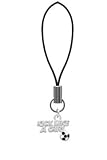 Silver Kick Like a Girl with Enamel Soccer Ball - Cell Phone Charm [Jewelry]