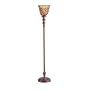 Up-Light Floor Lamp with Amber Blown Glass Shade, Dynasty Bronze Finish and Metal Leaf Accents From CBK Home Lighting