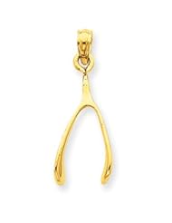 14k Wishbone Pendant