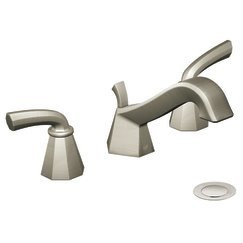 Moen Showhouse CATS447BN Felicity two-handle low arc bathroom faucet, Brushed nickel