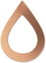 Solid Copper Teardrop Hoop Loop Design Stamp Blanks, 24 Gauge, Large 47x34mm, 6 Per Bag, Jewelry Punch Discs to Create Earrings, Bracelets, Necklaces, Etc.
