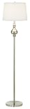 Teardrop Neck White Linen Shade Floor Lamp