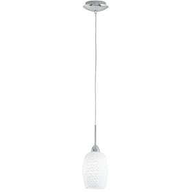Eglo 27704A Larisa 1 Light Pendant Light Fixture, Chrome White by Eglo