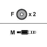Belkin Rca/6.3Mm Jack Adapter * 2Xrca-F/6.3Mmstereo-M