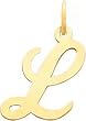 Cursive Letter "L" Charm 14k Gold