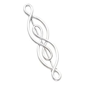 54.00X13.00 Mm 14K White Gold Brooch by