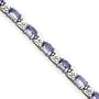 14k White Gold Tanzanite and Diamond Bracelet - 7 Inch - Box Clasp - JewelryWeb