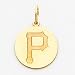 14K Pittsburgh Pirates Small Disc Satin P Pendant