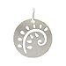 Small Round Cut Out Fern Leaf Pendant or Charm in Sterling Silver, #8017