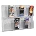 Safco 5604CL Clear plastic literature display wall rack for 12 pamphlets, 30w x 20-1/2h