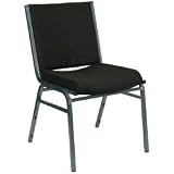 Heavy Duty, 3 Thickly Padded, Black Patterned Upholstered Stack Chair [XU-60153-BK-GG]