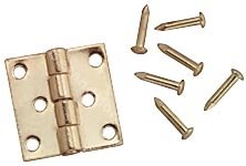 Miniature Brass Butt Hinges with Nails