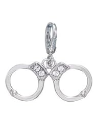 Genuine Zable (TM) Product. 925 Sterling Silver Handcuff with CZ Charm. 100% Satisfaction Guaranteed.