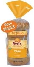 Rudis Organic Bakery Plain Bagel, 15 Ounce -- 12 per case.