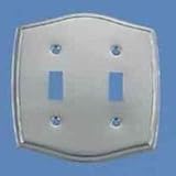 BRUSH CHROME DUBL SWITCH PLATE