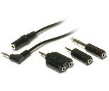 Coiled Headphone Extension Cord with 4 Adapters