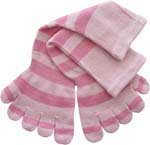 Cotton Socks Feelmax Basic Toe Socks Pink/Light Pink Stripe Infant Shoe Size 2 - 4