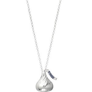 Genuine IceCarats Designer Jewelry Gift Sterling Silver 18 Inch Flat Back Hershey's Ki. 15.00X16.70Mm Hershey's Kiss Necklace 18 Inch Flat Back Hershey's Ki In Sterling Silver