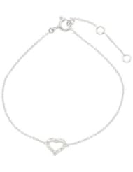Diamond Heart Bracelet 14K White 68636