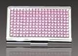 21xxdxLaloL. SL160  ROSE,BUSINESS CARD CASE ENHANCED WITH ACRYLIC STONES
