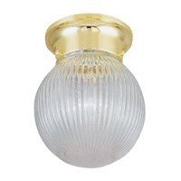 Single Light Clear Ceiling Fixture, Polished Brass by Boston Harbor