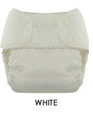 Blueberry One Size Deluxe Pocket Diapers - Snaps - White