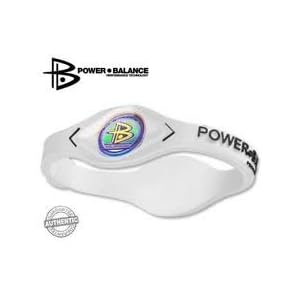 Power-Balance-Wristband-Balance-Bracelet-100-Surgical-Grade-Silicone-White-Black-lettering-size-Medium