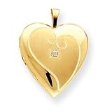 14k 20mm with Diamond Heart Locket