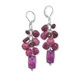 .925 Silver & Purple Crazy-Lace Agate Cluster Earrings