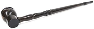 12.5" Extra Long Slim Handmade Carved Ebony Wood Tobacco Pipe