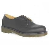 Dr Marten Classic Black Leather Shoes with Yellow Stitching