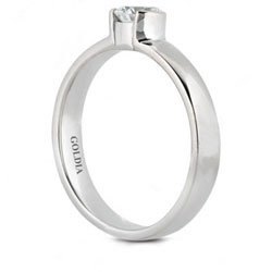 2.00 ct.Half-Bezel Diamond Engagement Ring